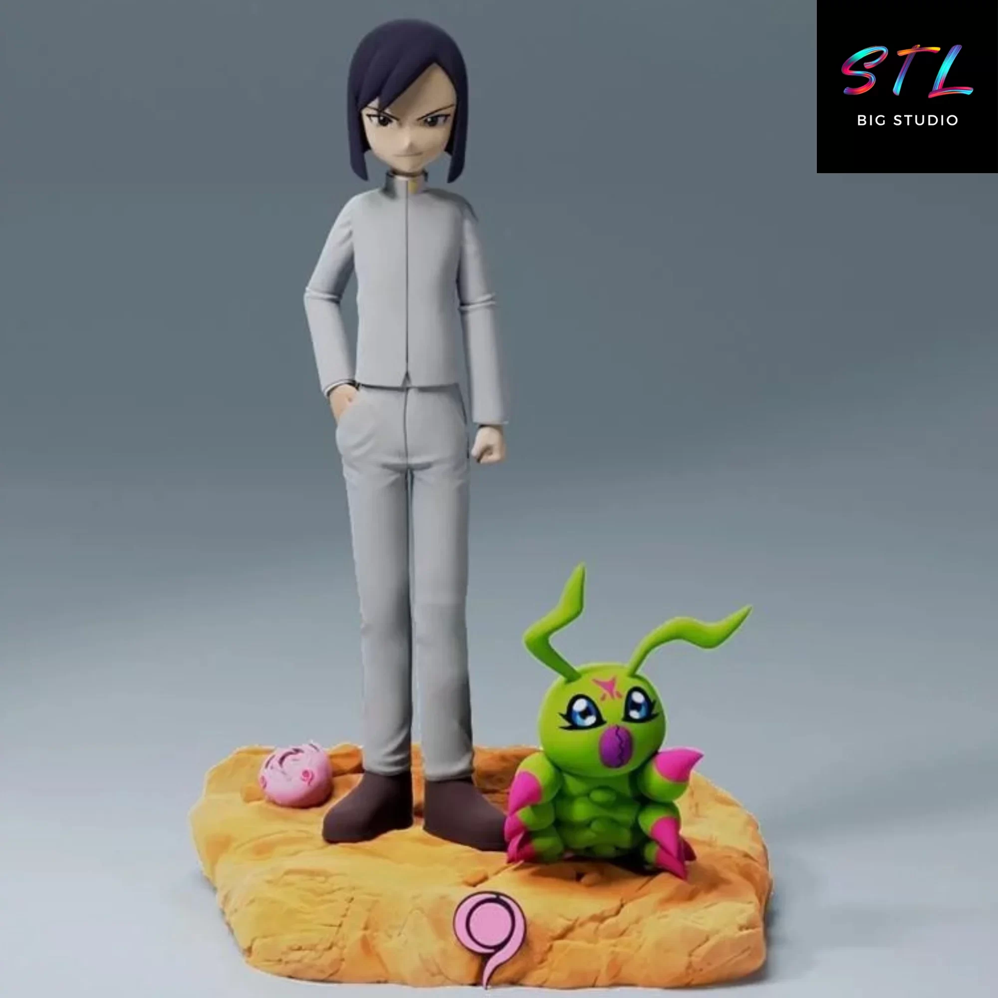 figura digimon stl ken ichijouji y wormmon impresion 3d figura digimon stl ken ichijouji y wormmon impresion 3d