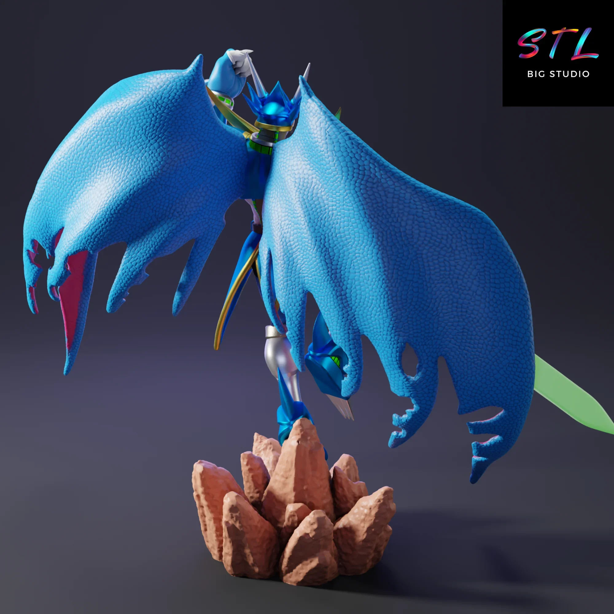 figura digimon stl ulforceveedramon diorama impresion 3d figura digimon stl ulforceveedramon diorama impresion 3d