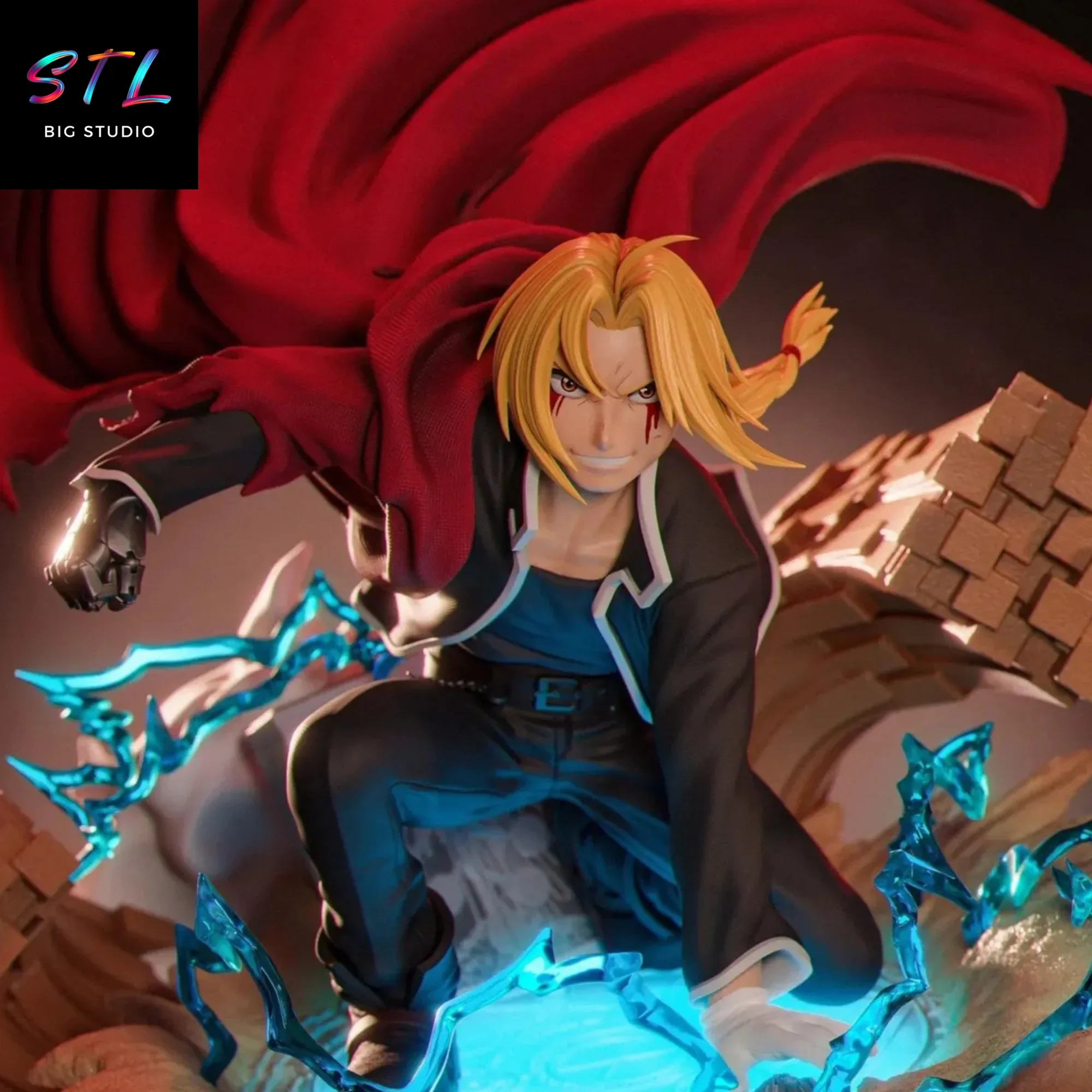 figura edward elric stl fullmetal alchemist diorama impresion 3d figura edward elric stl fullmetal alchemist diorama impresion 3d