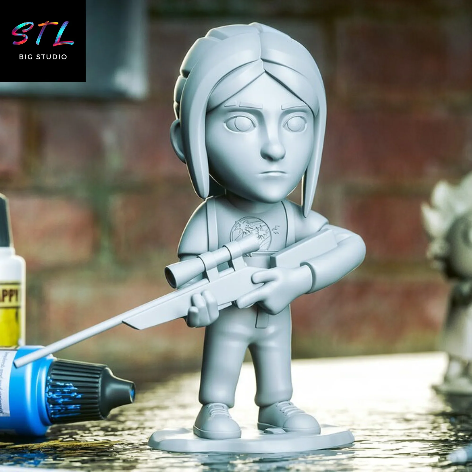 figura ellie chibi kawaii stl last of us impresion 3d figura ellie chibi kawaii stl last of us impresion 3d