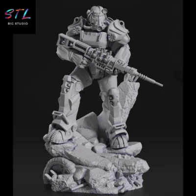figura fallout stl t60 power armor diorama impresion 3d