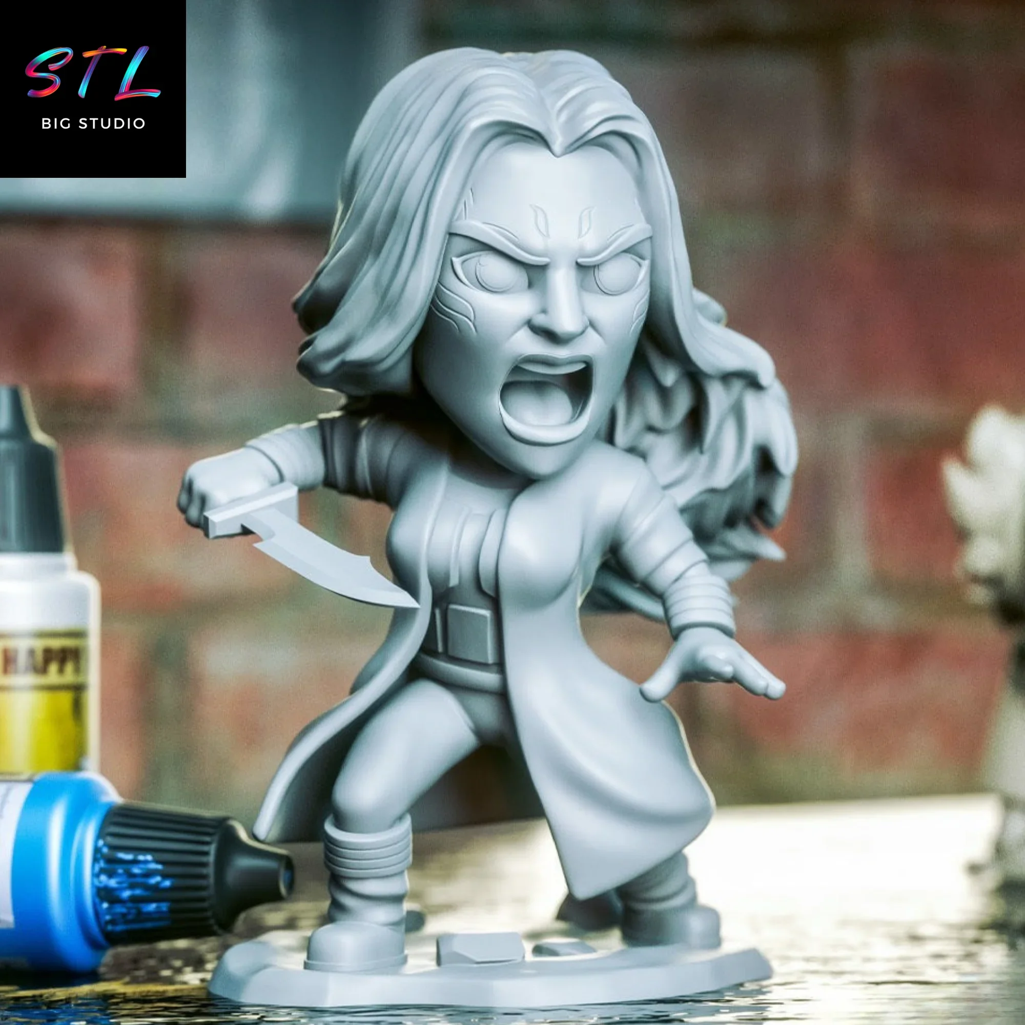 figura gamora stl chibi kawaii impresion 3d guardianes de la galaxia figura gamora stl chibi kawaii impresion 3d guardianes de la galaxia