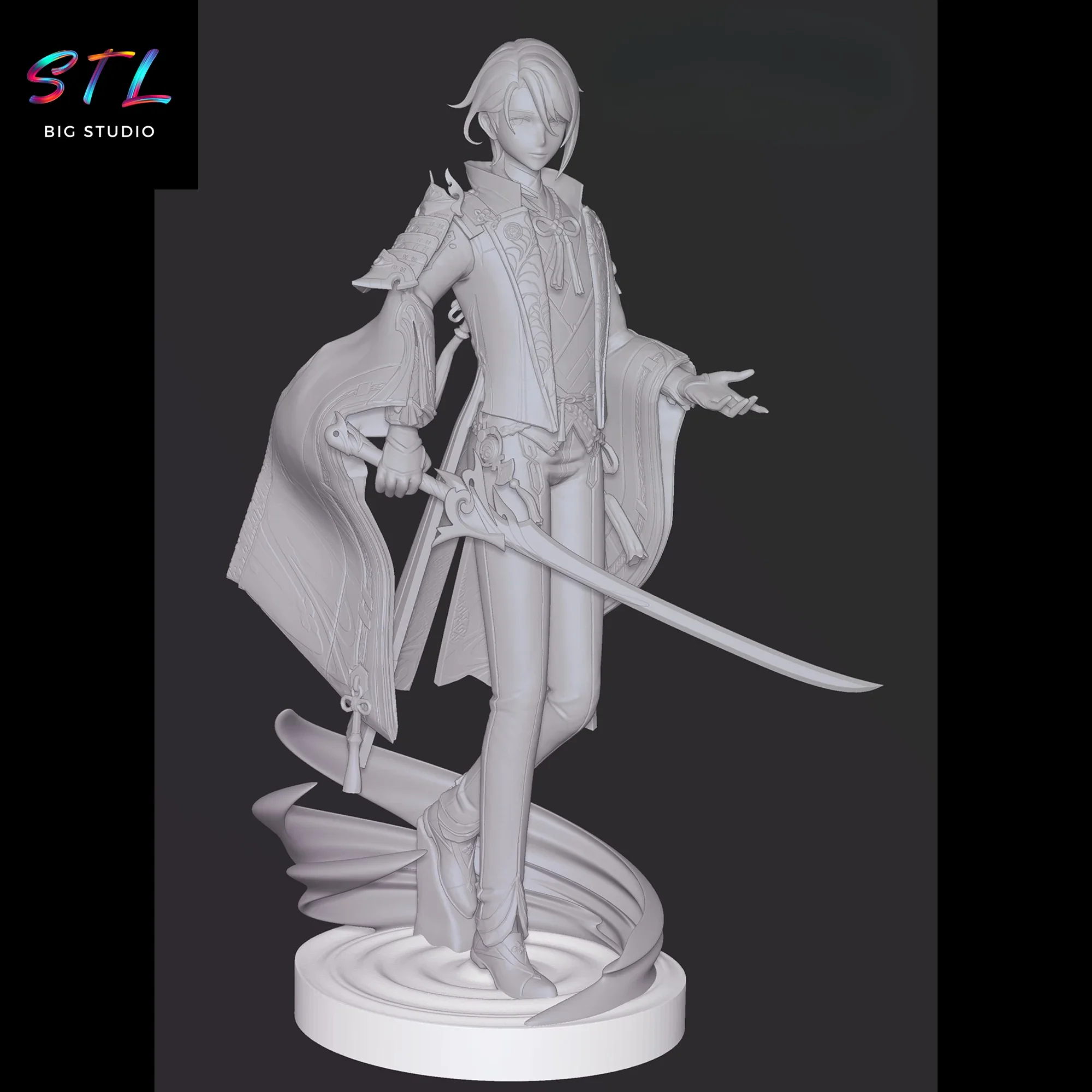 figura genshin impact stl kamisato ayato diorama impresion 3d figura genshin impact stl kamisato ayato diorama impresion 3d