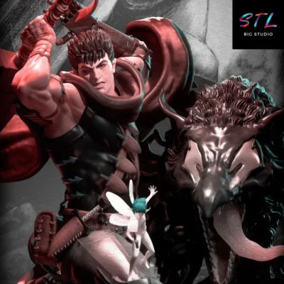 figura guts stl berserk diorama impresion 3d