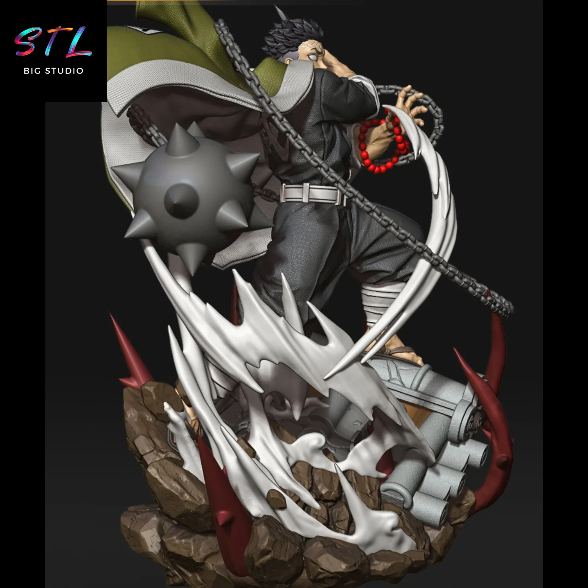 figura gyomei stl demon slayer impresion 3d figura gyomei stl demon slayer impresion 3d