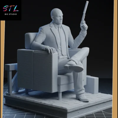 figura hitman stl agente 47 impresion 3d