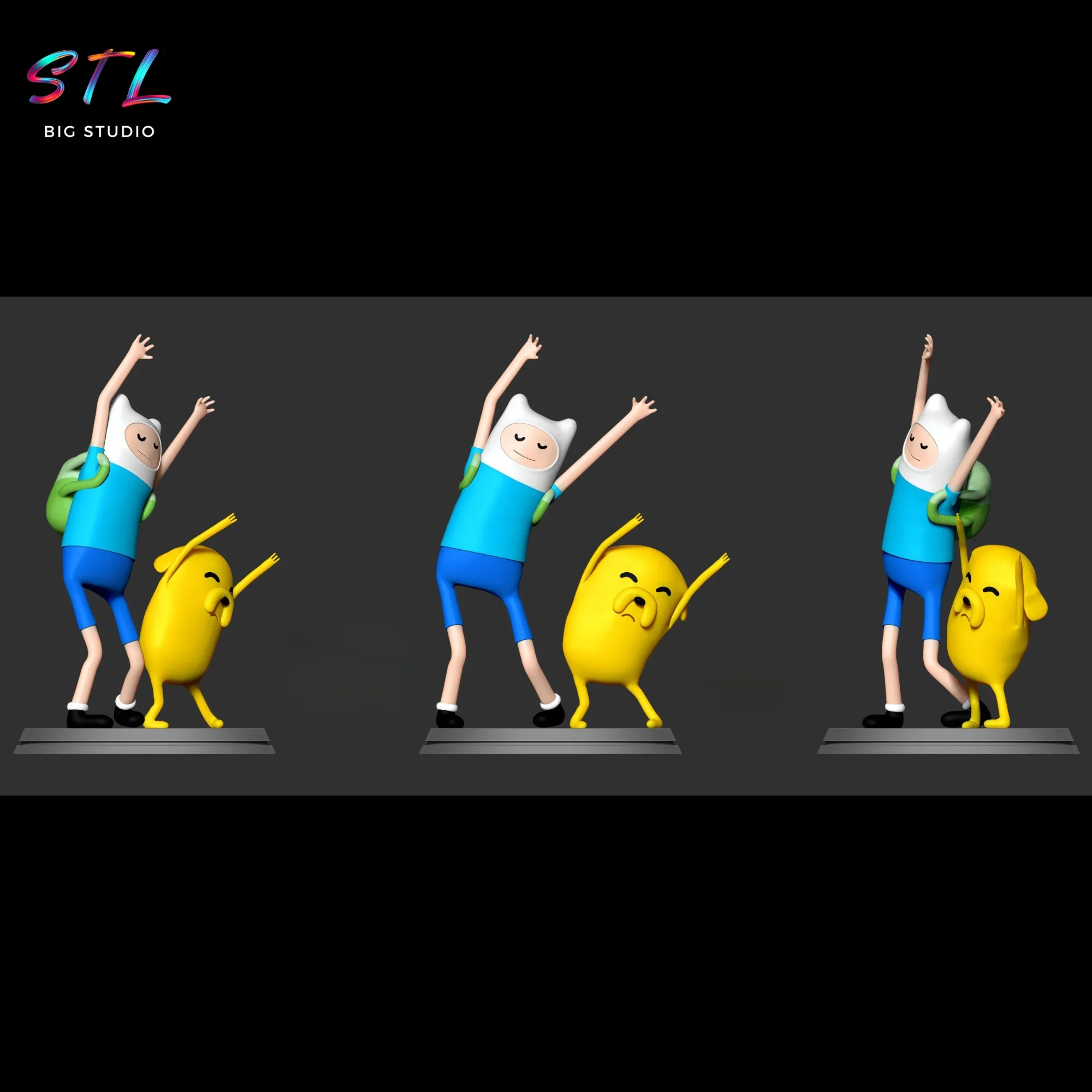 figura hora de aventuras stl jake y finn impresion 3d figura hora de aventuras stl jake y finn impresion 3d