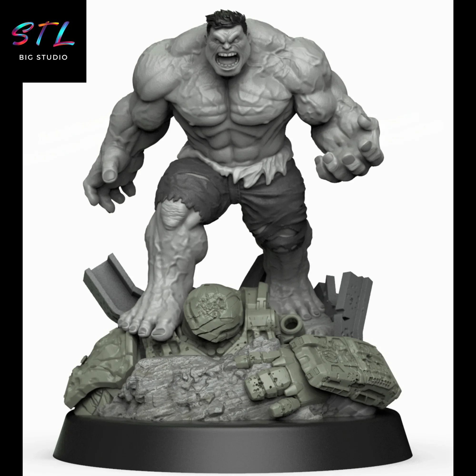 figura hulk vs hulkbuster stl impresion 3d diorama marvel figura hulk vs hulkbuster stl impresion 3d diorama marvel