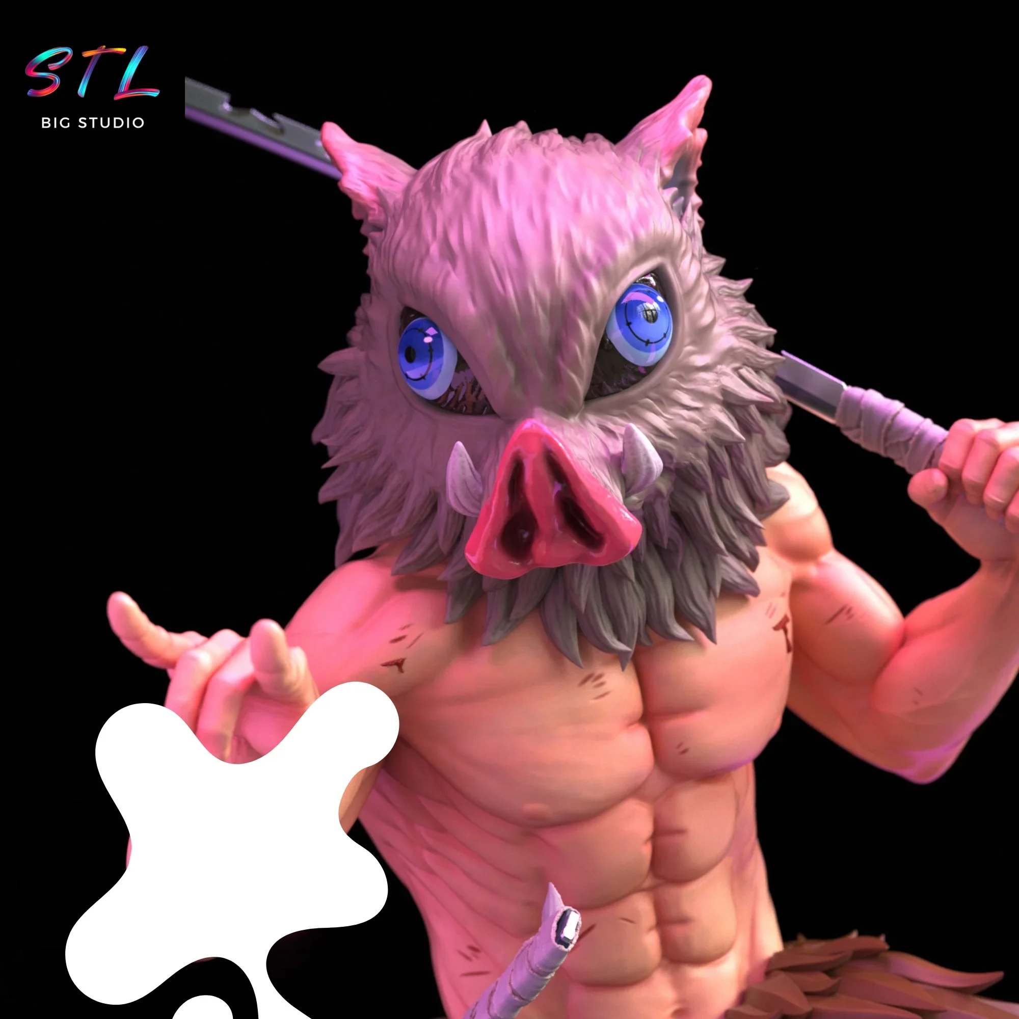 figura inosuke hashibira stl kimetsu no yaiba impresion 3d figura inosuke hashibira stl kimetsu no yaiba impresion 3d