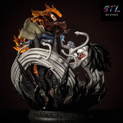 figura itachi vs kabuto stl impresion 3d diorama naruto