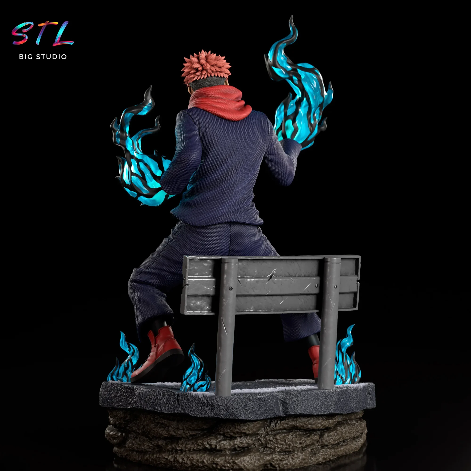 figura itadori stl diorama jujutsu kaisen impresion 3d figura itadori stl diorama jujutsu kaisen impresion 3d