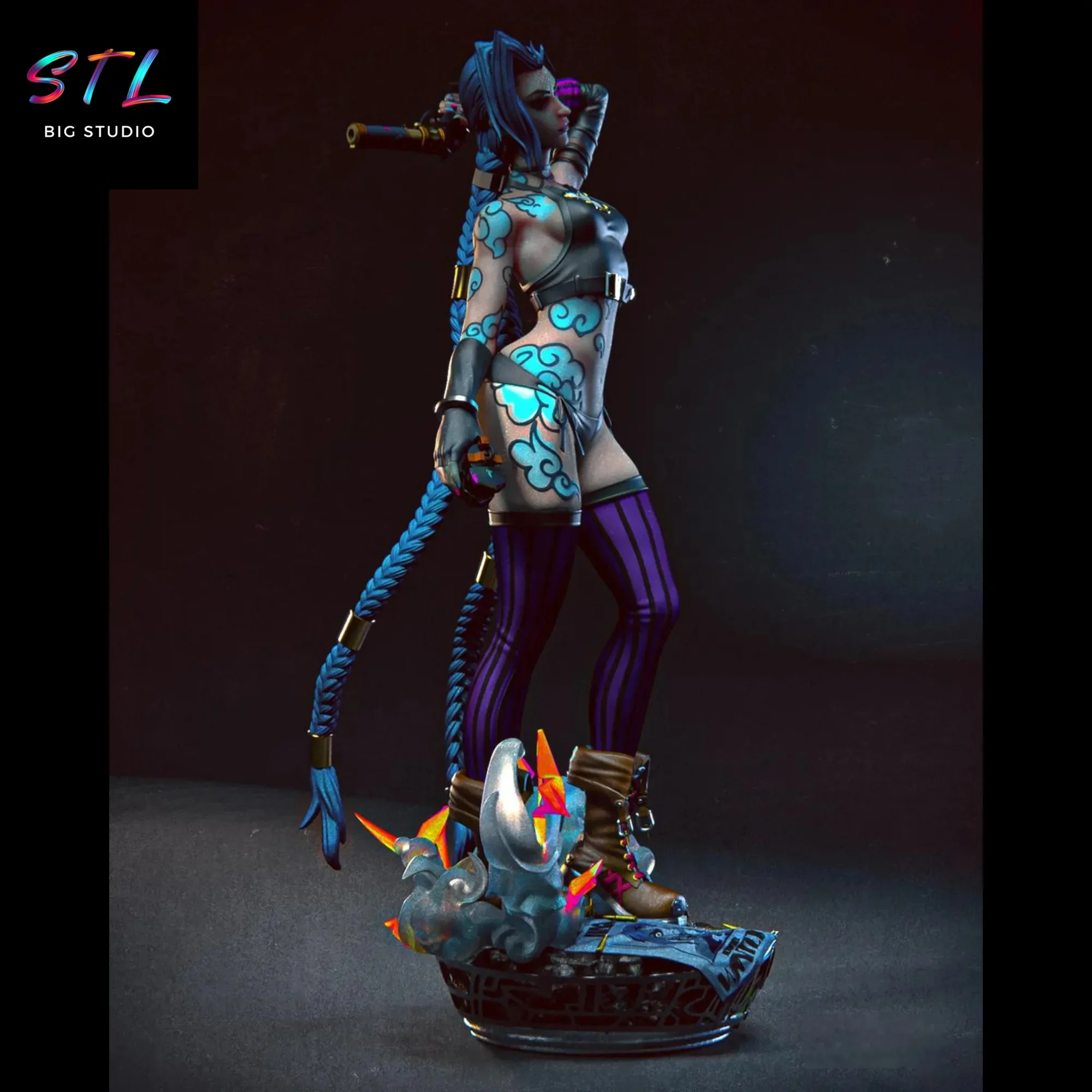figura jinx stl league of legends impresion 3d lol figura jinx stl league of legends impresion 3d lol