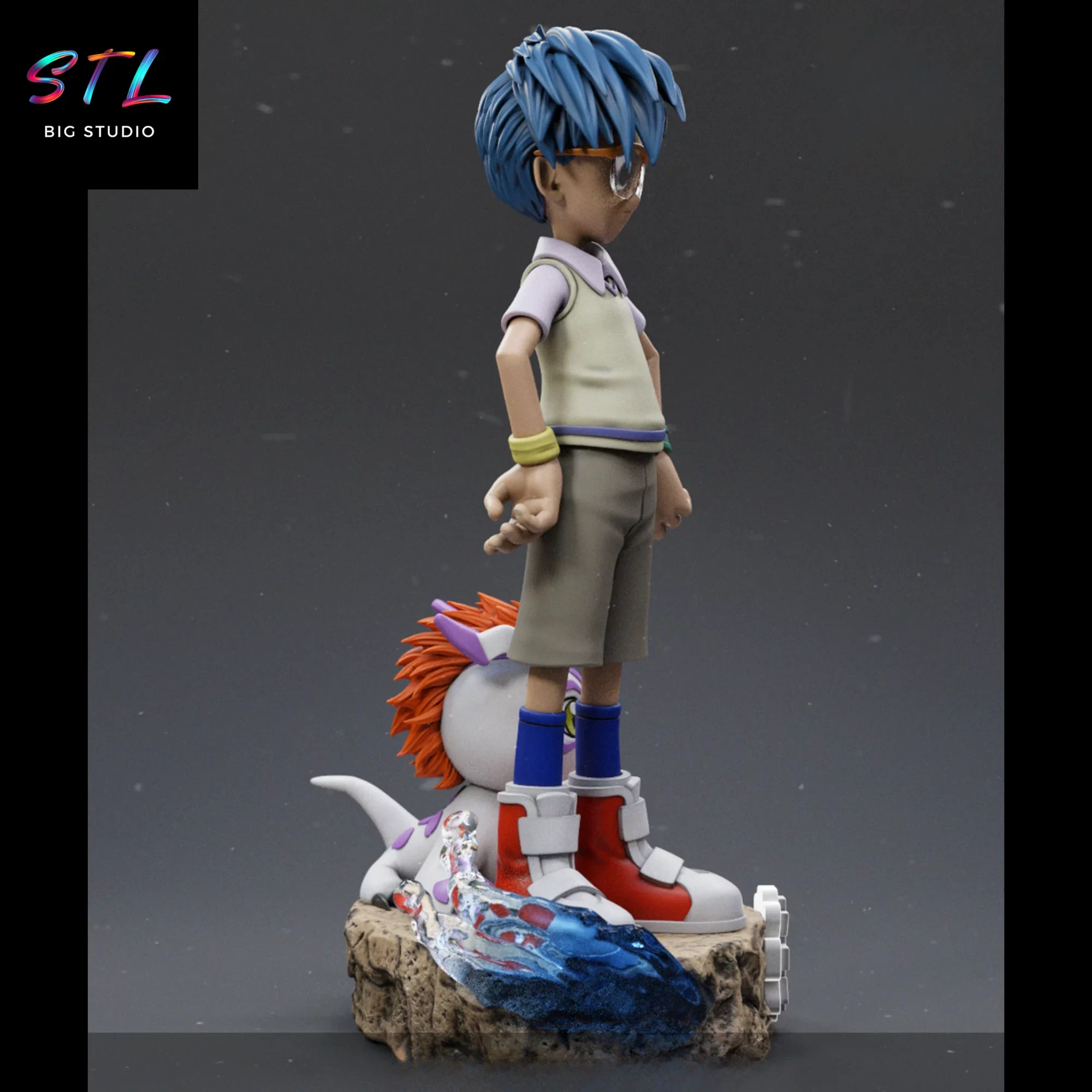 figura joe y gomamon stl digimon diorama figura joe y gomamon stl digimon diorama