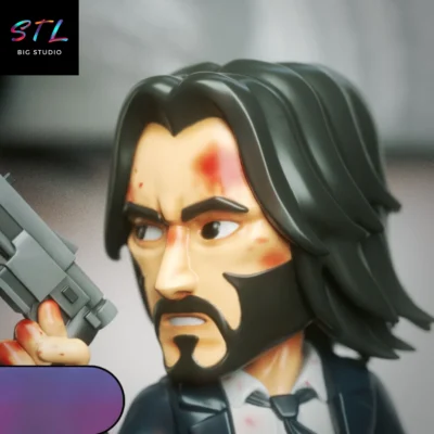figura john wick chibi stl impresion 3d