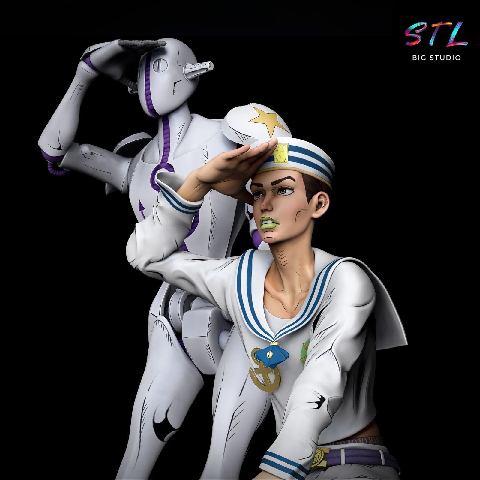 figura josuke higashikata stl diorama impresion 3d jojo's bizarre adventure figura josuke higashikata stl diorama impresion 3d jojo's bizarre adventure