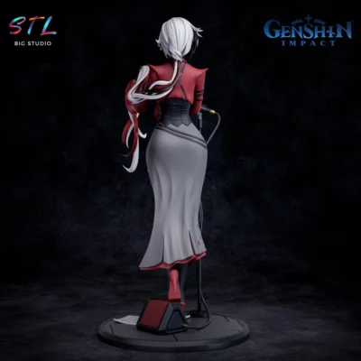 figura la valet stl arlecchino genshin impact impresion 3d