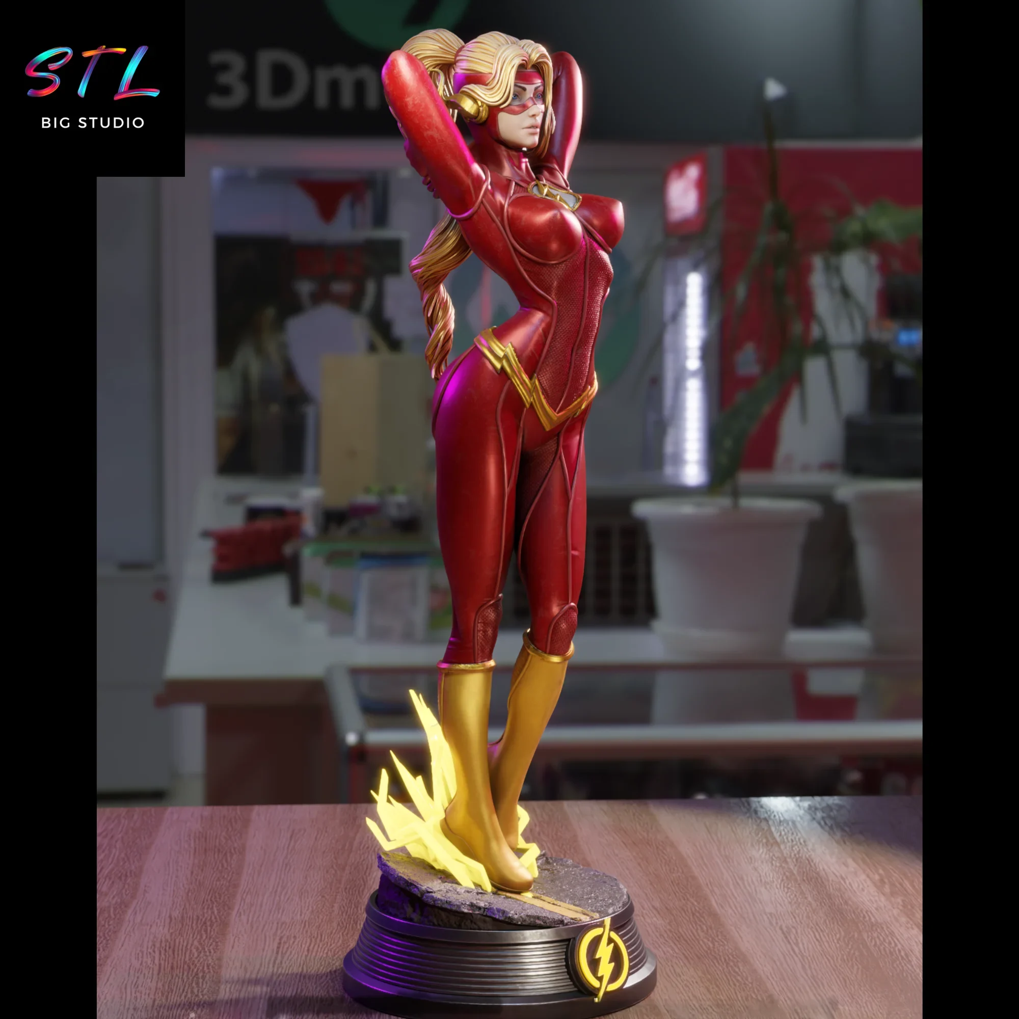 figura lady flash stl para impresion 3d dc comics figura lady flash stl para impresion 3d dc comics