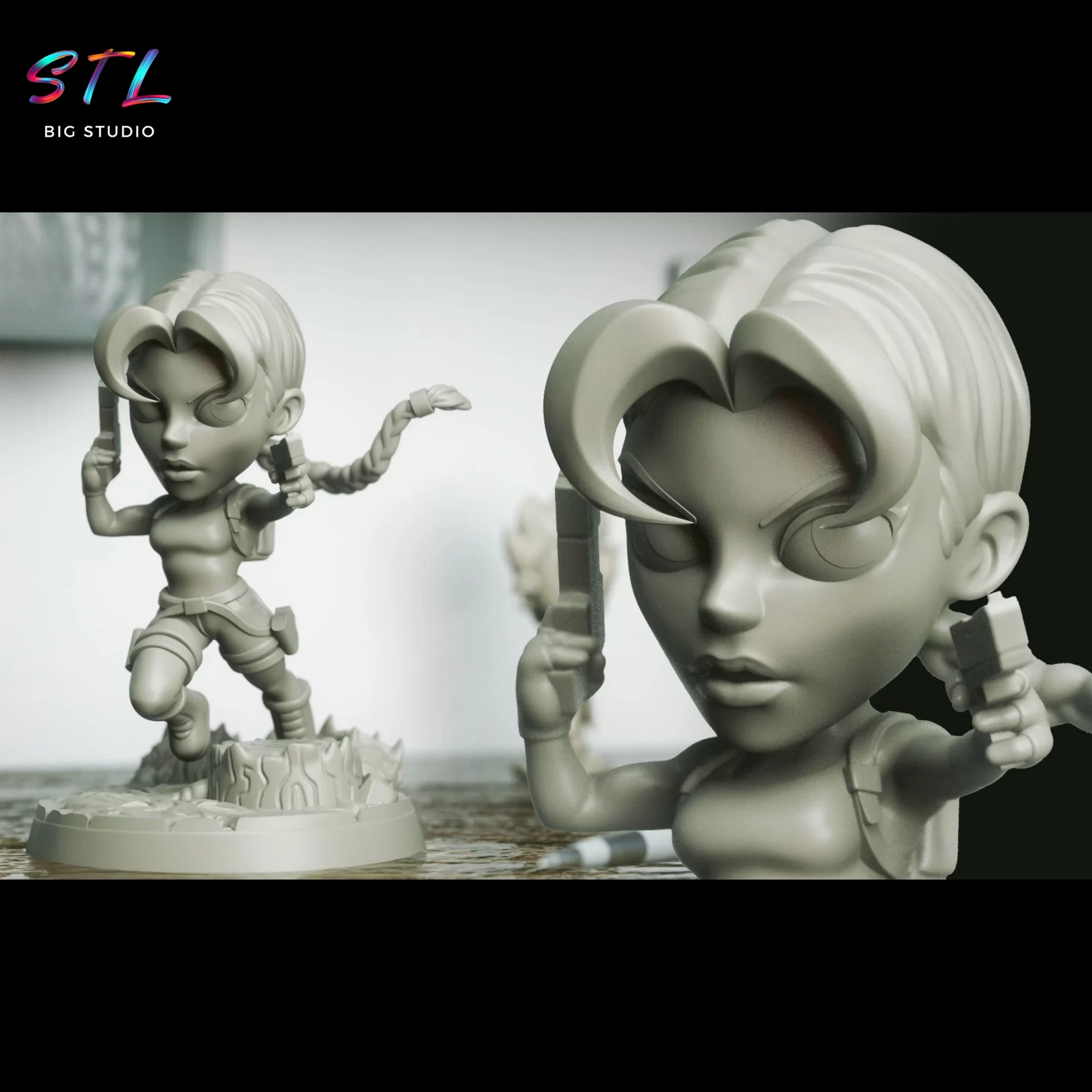 figura lara croft stl chibi kawaii imprimir 3d figura lara croft stl chibi kawaii imprimir 3d