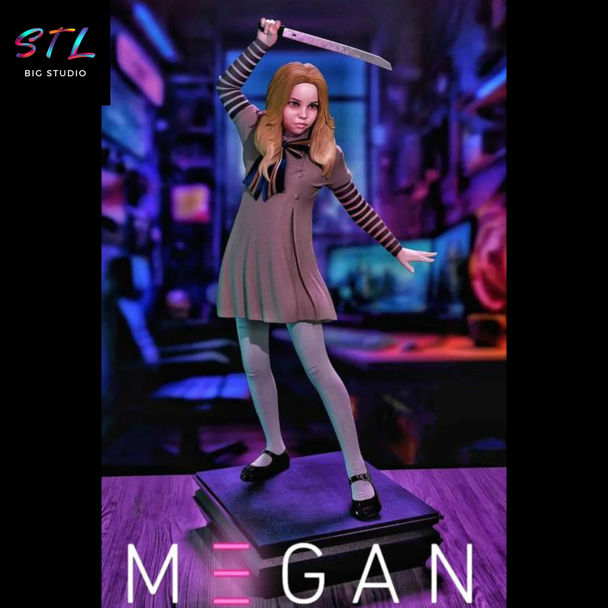 figura m3gan stl impresion 3d peliculas