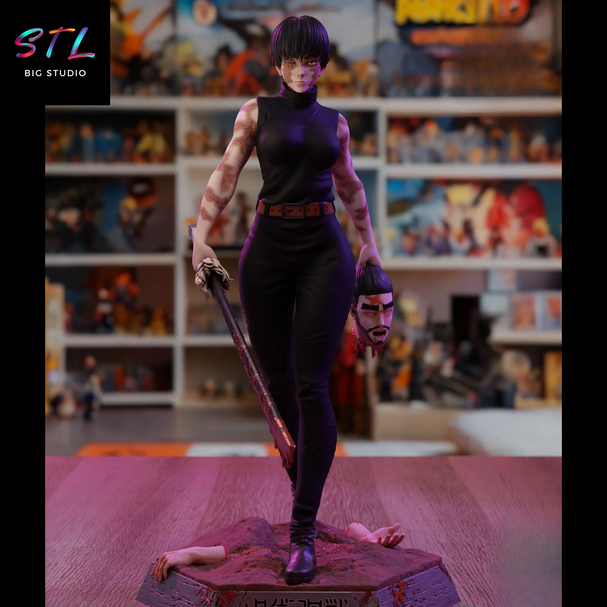 figura maki zenin stl impresion 3d jujutsu kaisen figura maki zenin stl impresion 3d jujutsu kaisen