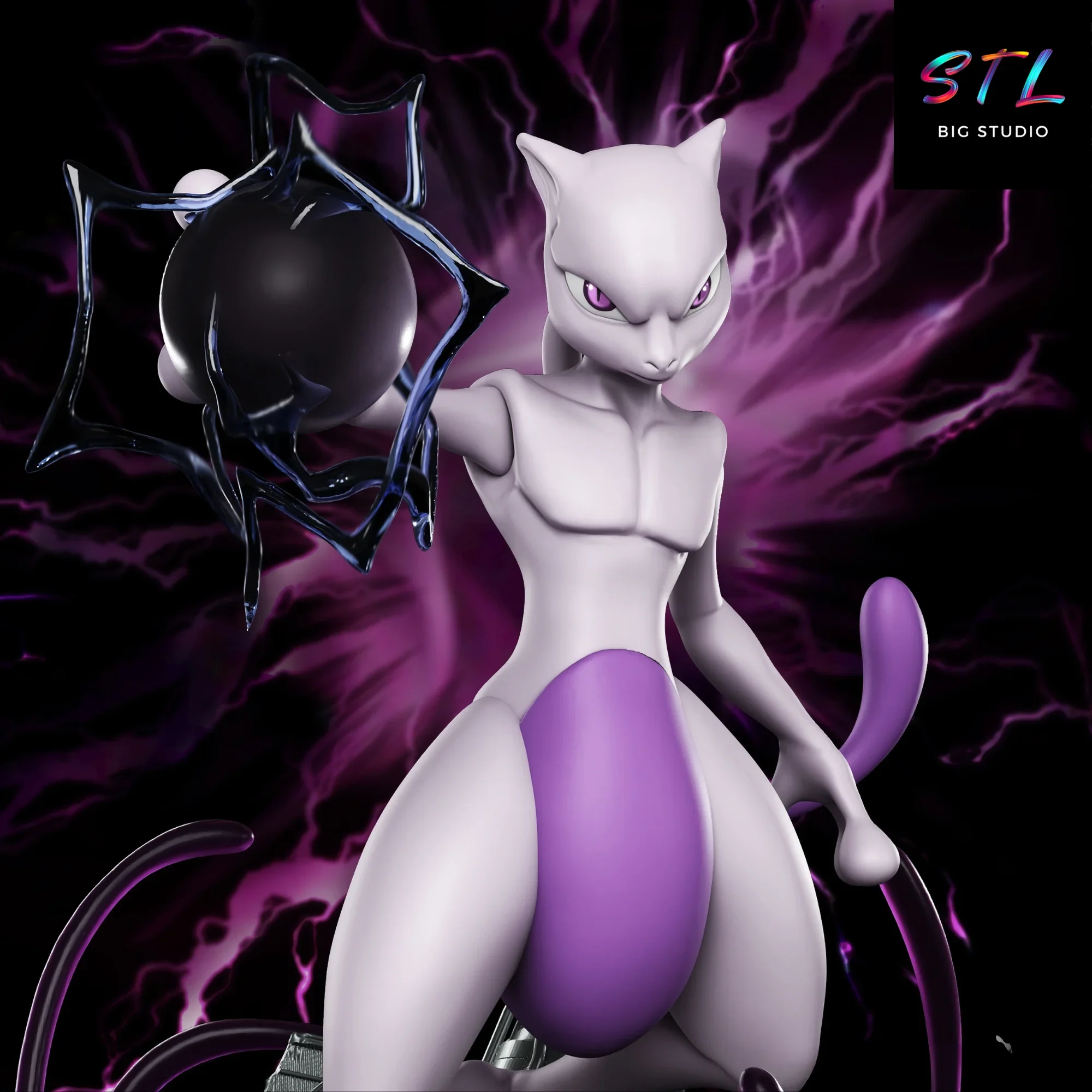 figura mewtwo stl impresion 3d diorama pokemon figura mewtwo stl impresion 3d diorama pokemon