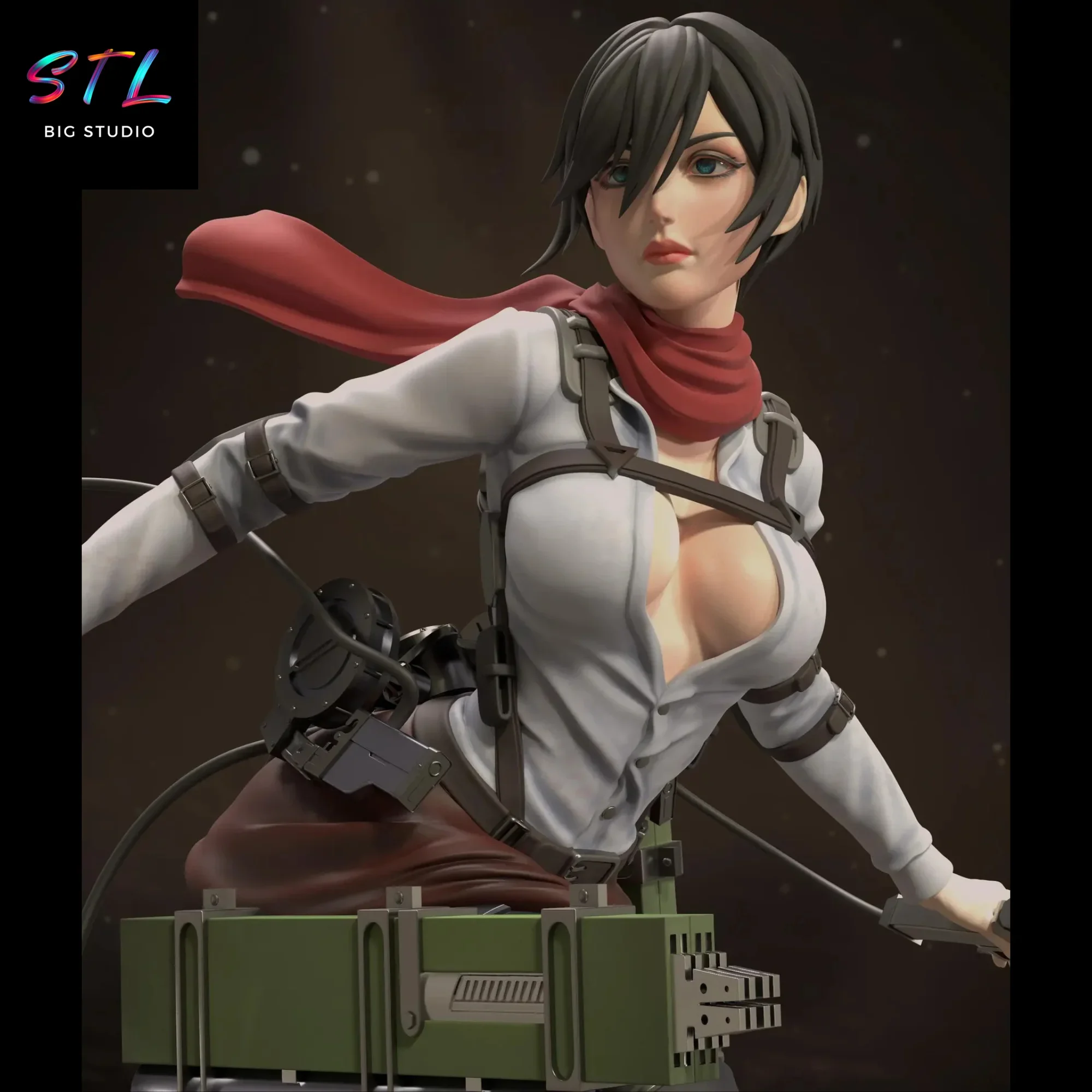 figura mikasa ackerman stl impresion 3d ataque a los titanes figura mikasa ackerman stl impresion 3d ataque a los titanes