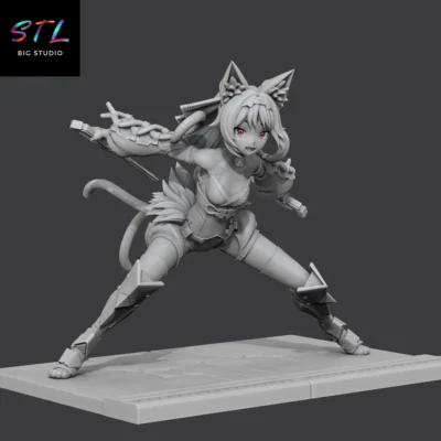 figura nekomiya mana stl nekomata impresion 3d zenless zone zero