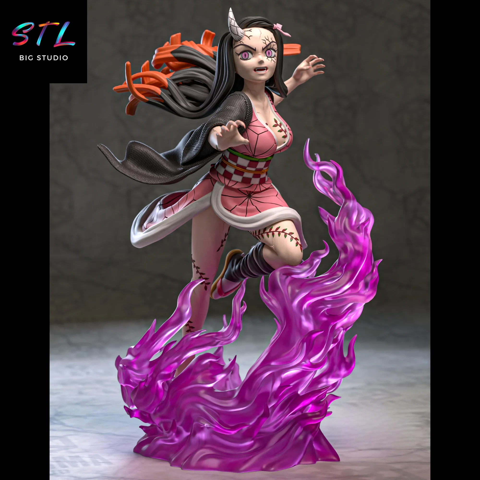 figura nezuko demonio stl impresion 3d demon slayer figura nezuko demonio stl impresion 3d demon slayer