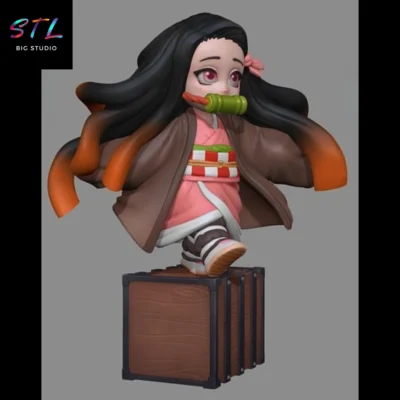 figura nezuko pequeña stl kimetsu no yaiba impresion 3d