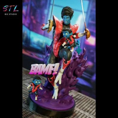 figura nightcrawler stl x-men diorama impresion 3d