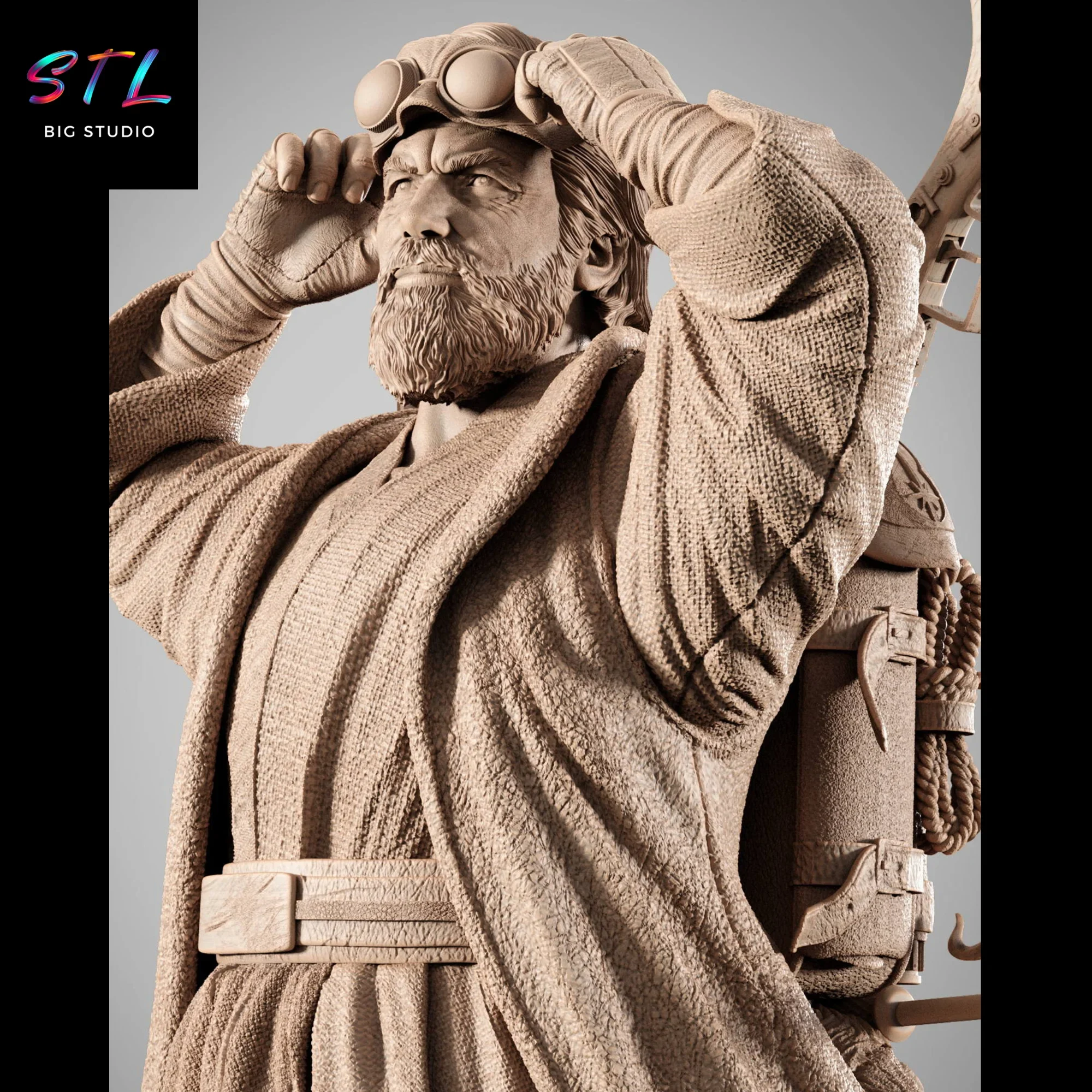 figura obi-wan kenobi mayor stl impresion 3d star wars figura obi-wan kenobi mayor stl impresion 3d star wars
