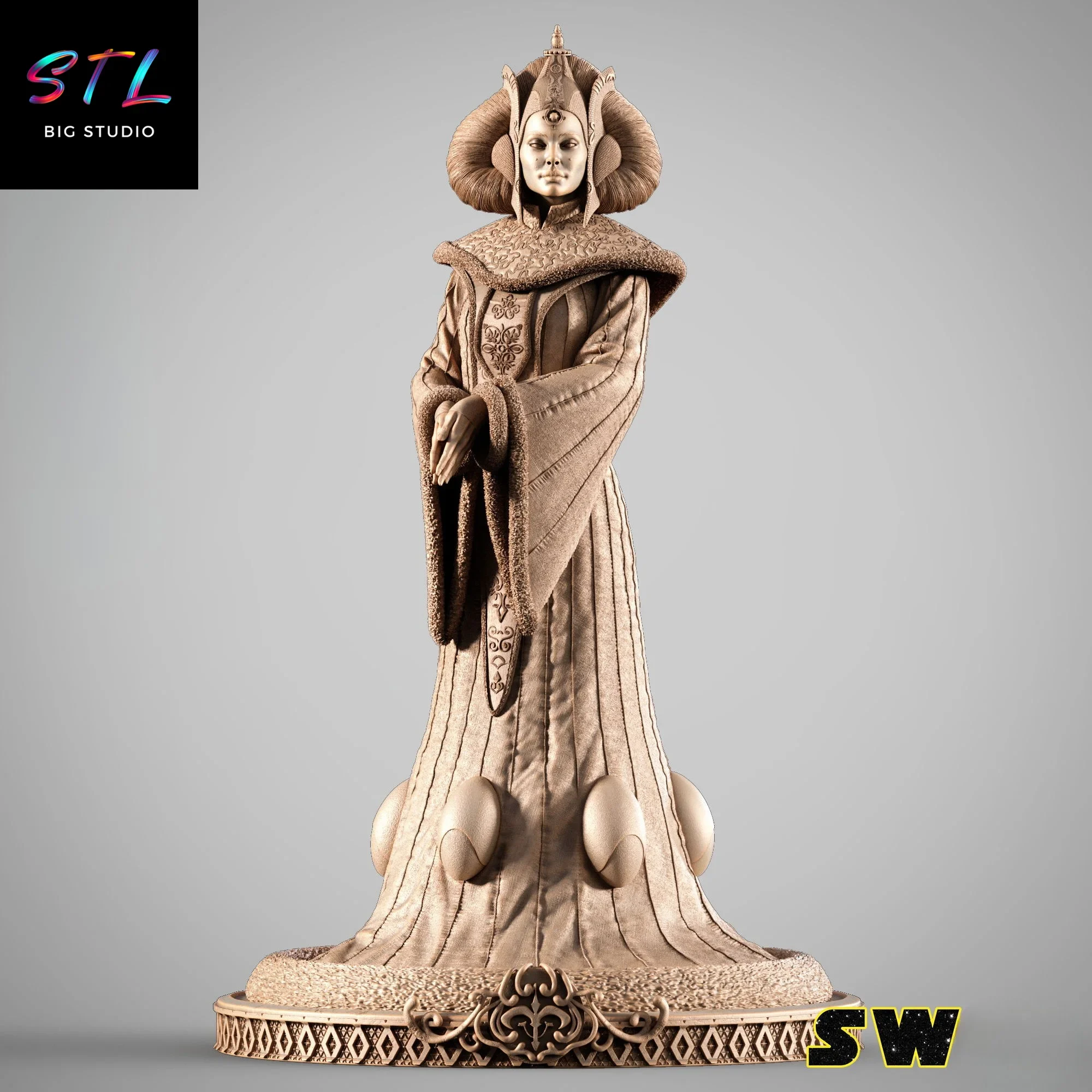 figura padme amidala stl star wars impresion 3d figura padme amidala stl star wars impresion 3d