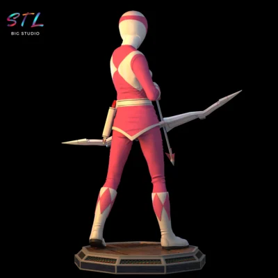 figura pink power ranger stl impresion 3d
