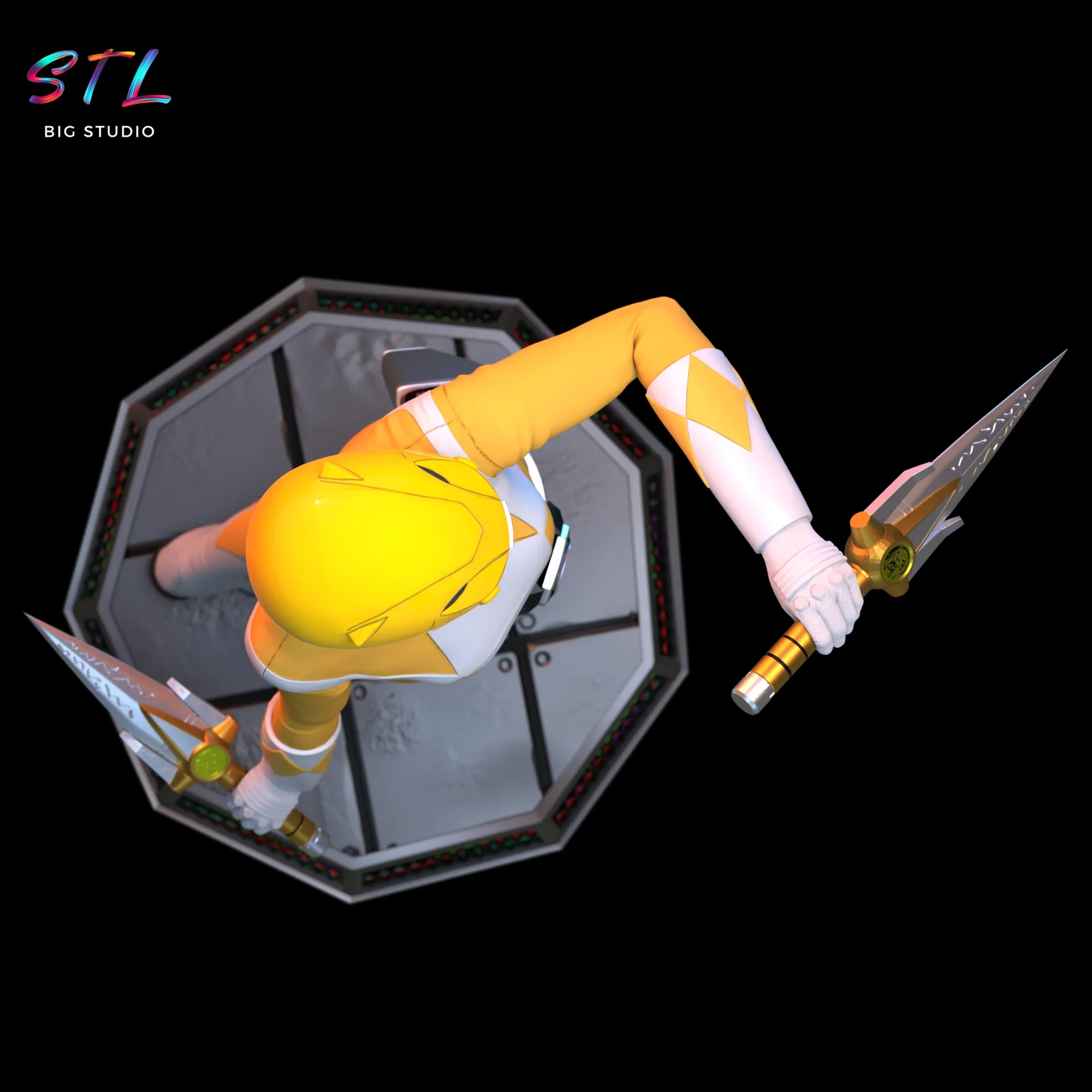 figura power ranger amarilla stl impresion 3d figura power ranger amarilla stl impresion 3d