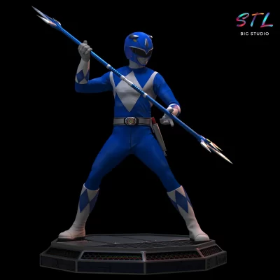 figura power ranger azul stl impresion 3d