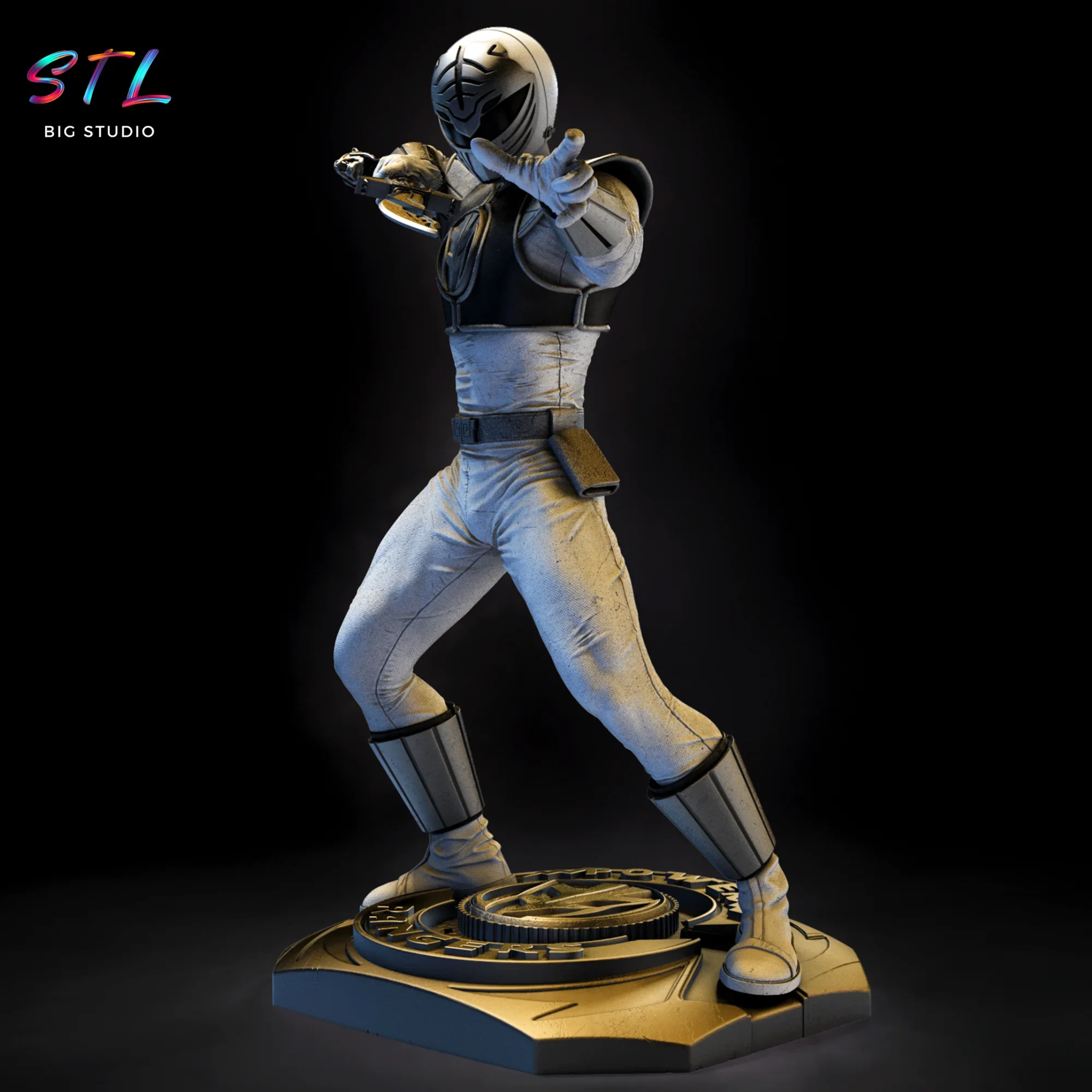 figura power ranger blanco stl impresion 3d diorama figura power ranger blanco stl impresion 3d diorama