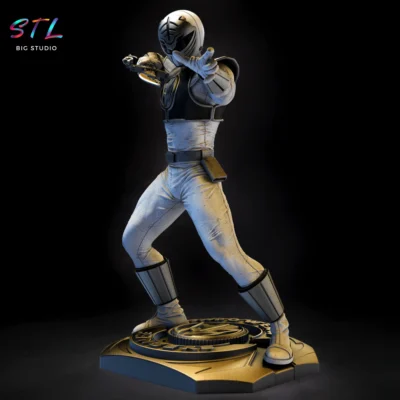 figura power ranger blanco stl impresion 3d diorama