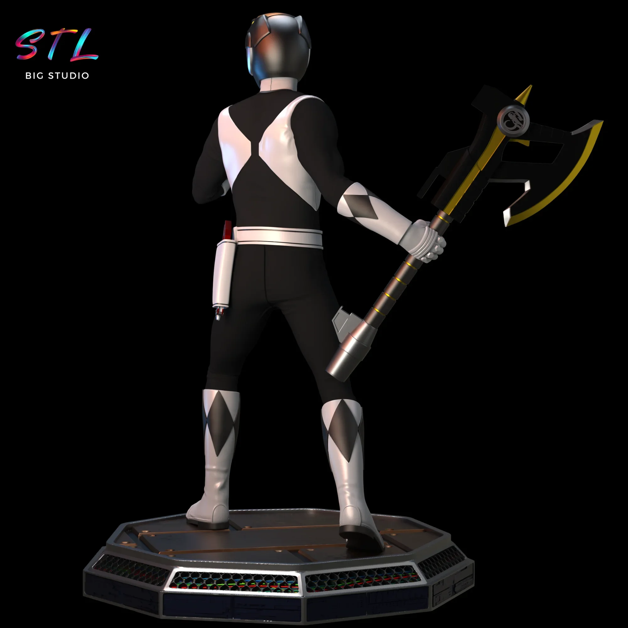 figura power ranger negro stl impresion 3d figura power ranger negro stl impresion 3d