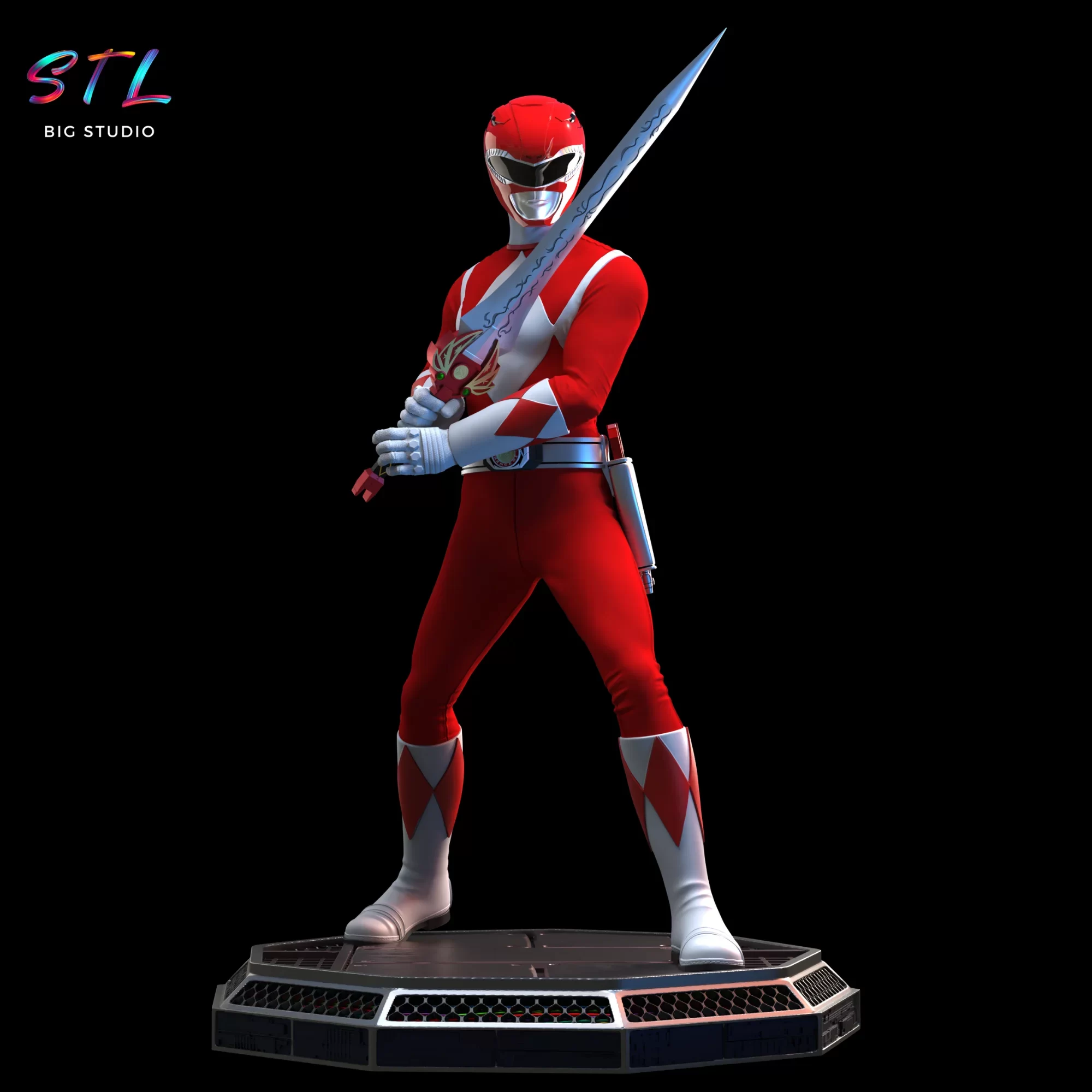 figura power ranger rojo stl impresion 3d