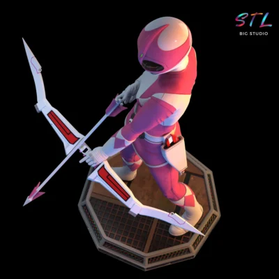 figura power ranger rosa stl impresion 3d