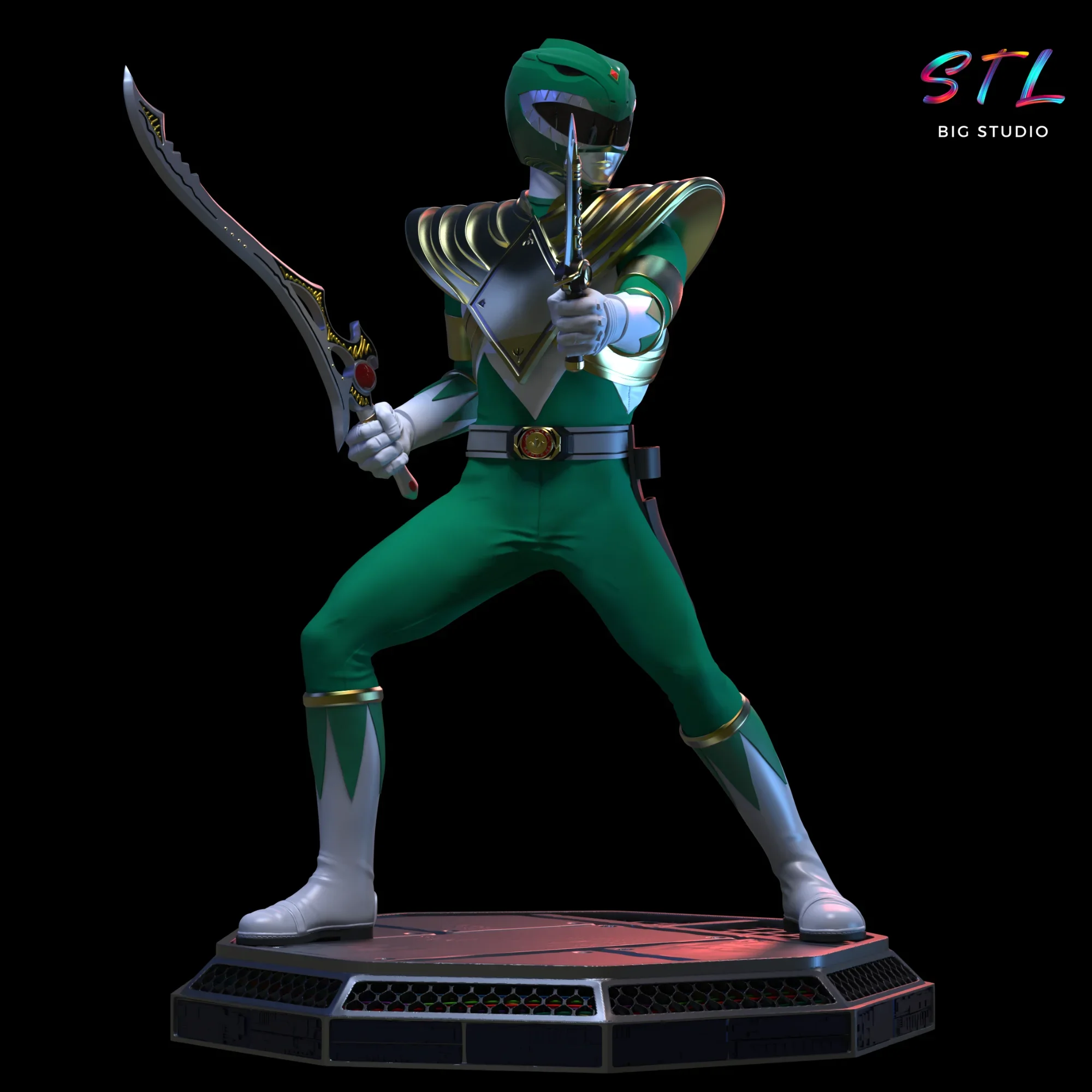 figura power ranger verde stl para impresion 3d figura power ranger verde stl para impresion 3d
