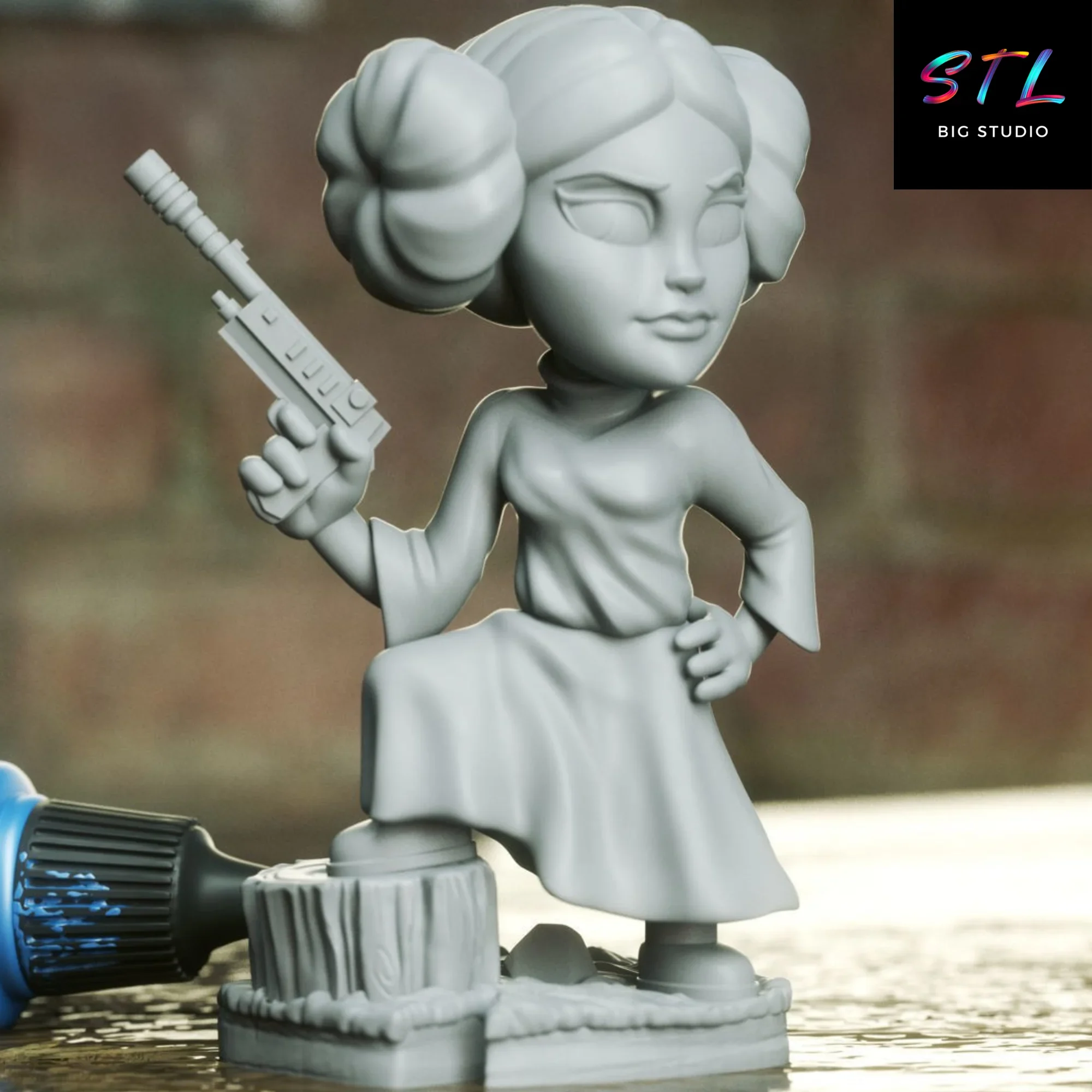 figura princesa leia stl star wars chibi kawaii para impresion 3d figura princesa leia stl star wars chibi kawaii para impresion 3d