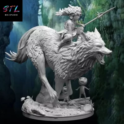 figura princesa mononoke stl para impresion 3d