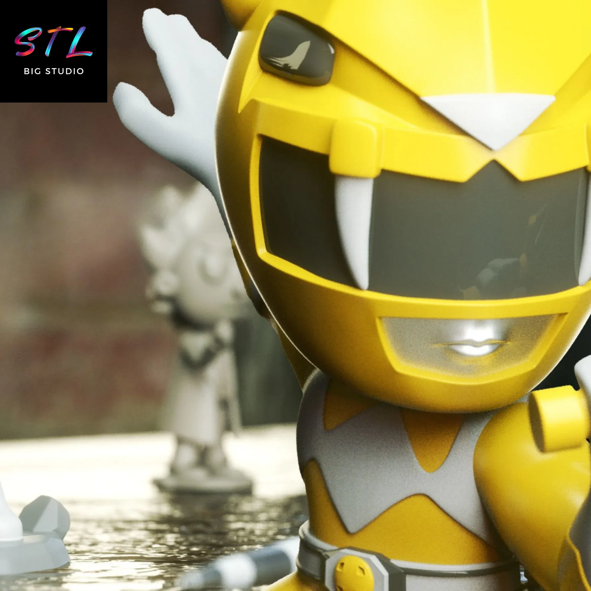 figura ranger amarillo stl power rangers chibi impresion 3d figura ranger amarillo stl power rangers chibi impresion 3d