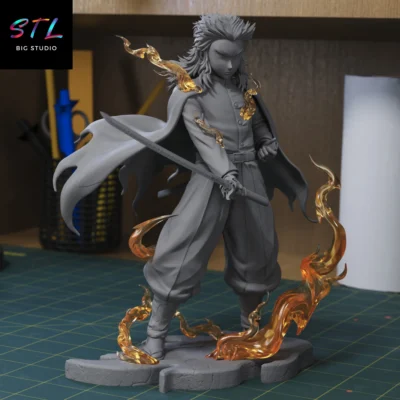 figura rengoku stl kimetsu no yaiba para impresion 3d