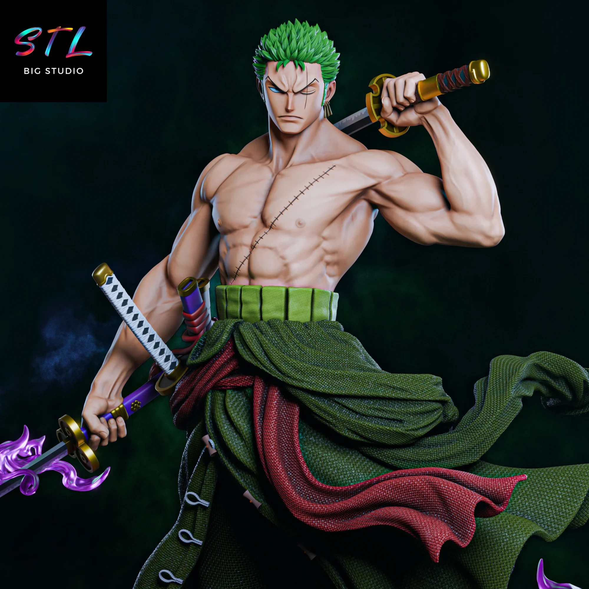 figura roronoa zoro stl impresion 3d one piece figura roronoa zoro stl impresion 3d one piece