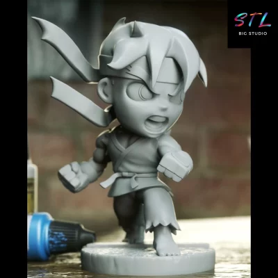 figura ryu stl chibi street fighter impresion 3d