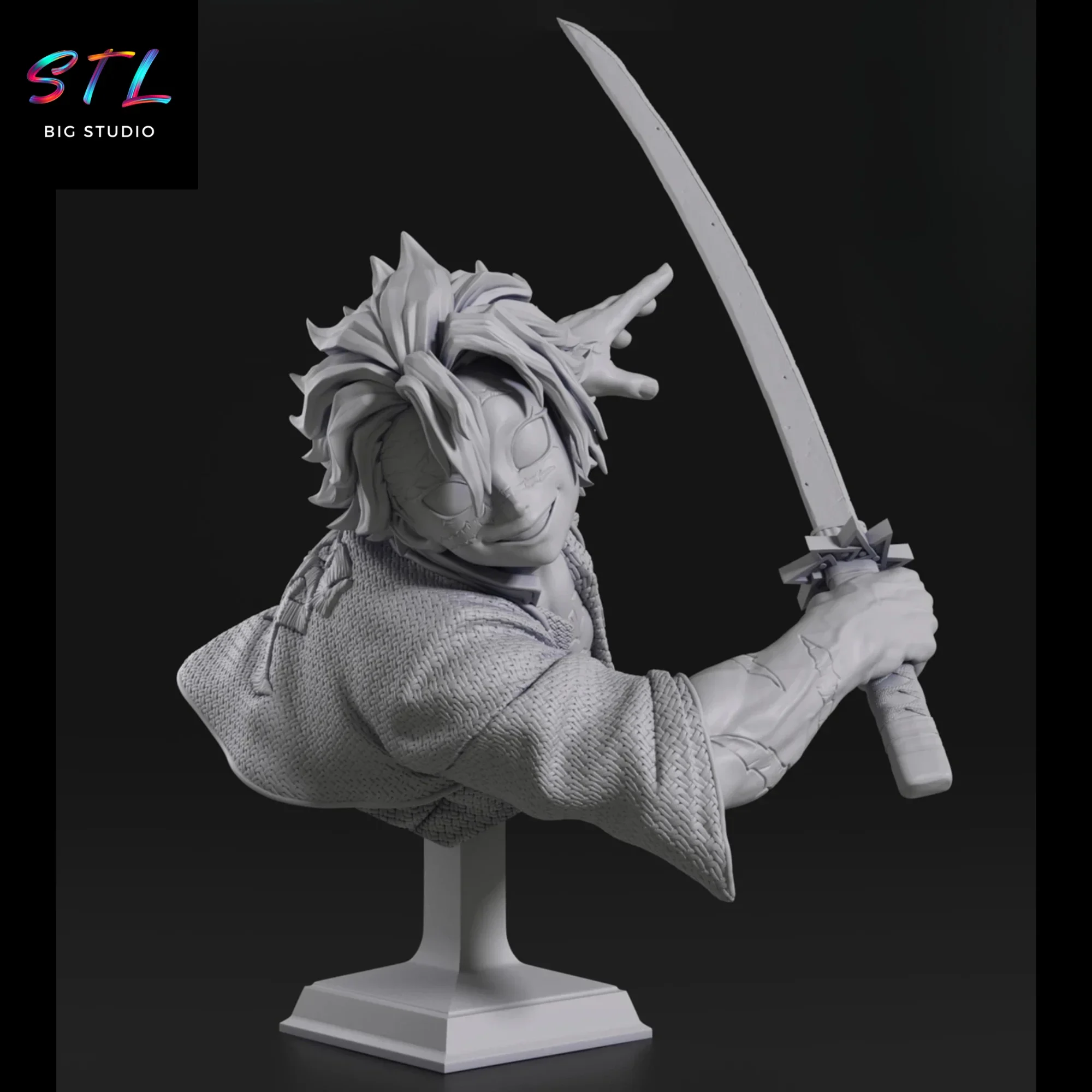 figura sanemi shinazugawa stl impresion 3d kimetsu no yaiba figura sanemi shinazugawa stl impresion 3d kimetsu no yaiba