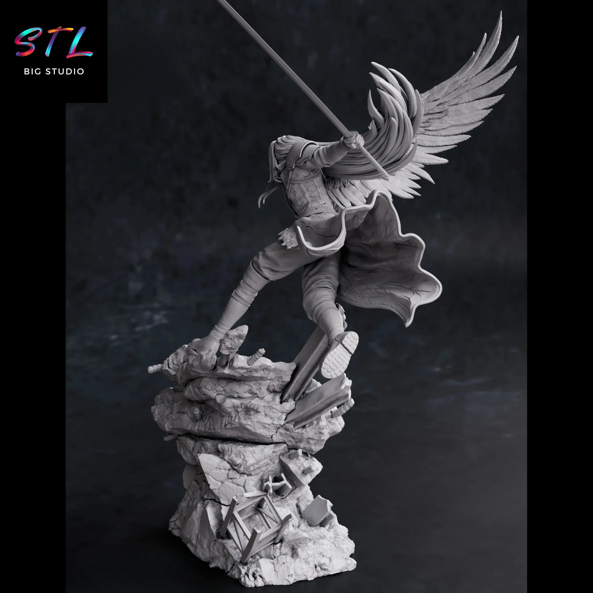 figura sephiroth stl final fantasy 7 diorama para impresion 3d figura sephiroth stl final fantasy 7 diorama para impresion 3d