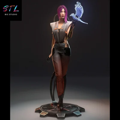 figura songbird stl cyberpunk 2077 para impresion 3d